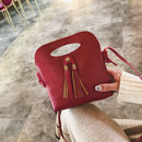 Simple Casual Tassels Hasp Small Handbags Women Girls PU Leather Shoulder M Z6E2
