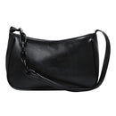 Pure Soft Leather Women Handbag Small Underarm Shoulder Totes Bag (Black)