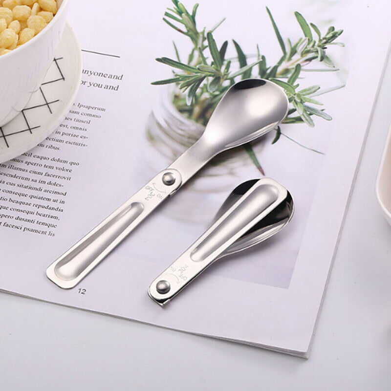 Camping hiking cookout picnic foldable spork stainless steel spoon fashio@