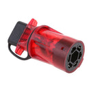 7-Way Round To 4 Pin Flat Trailer Wire Light Power Adapter Plug with Dust Cap