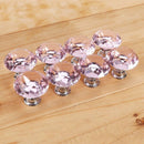 8 x Pink diamond bling decoration door furniture drawer handle knob 30x27mm R9U2