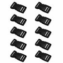 10 Pcs Plastic Black Strap Webbing 25mm Side Release Buckle Sewing 1 inch