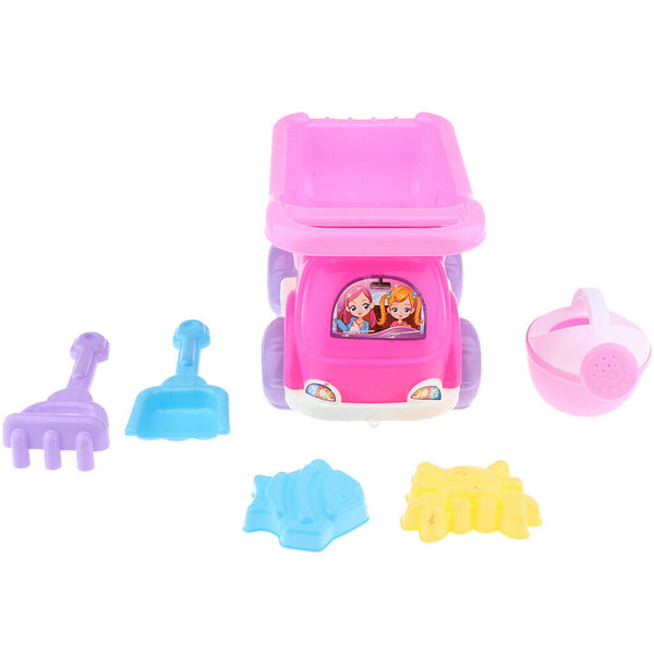 5 Pieces Beach Sand Toys Set, Vehicle, Shovel, Water Can, Grab Shovel, Sand