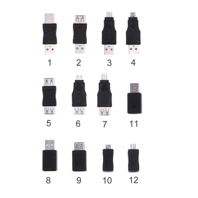 12pcs OTG F/M mini Adapter Converter USB Male to Female Micro USB