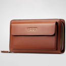 Leinasen Brand Men Wallets With Coin Pocket Zipper Double Zipper Male Walle