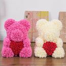 Love Heart Teddy Bear Artificial Flowers Soap Rose Flower Artificial Christ