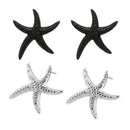 Fashion Bohemia Shiny Crystal Starfish Stud Earrings For Women Office Girl'