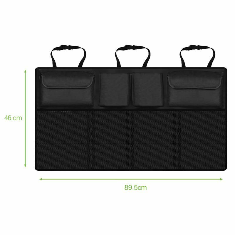 Car Rear Seat Back Storage Bag Multi Hanging Nets Pocket Trunk Bag Organize X8B1