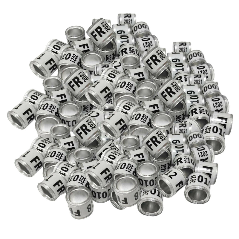 Set of 400 2021 Aluminium Dove Racing Pigeon Leg Rings Bands 8mm Multicolor