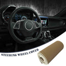 38cm Steering Wheel Leather Protective Case Car Braid On Case w/ Needle Thread