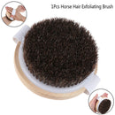 Wood Natural Horse Hair Bath Body Brush Cellulite Shower Dry Skin Exfoliation FT