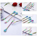 4 piece set of stainless steel creative magic flower flower fruit fork colo