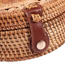 Woven Rattan Bag Round Straw Shoulder Bag Small Beach Handbags Women Summer E4D1