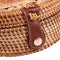 Woven Rattan Bag Round Straw Shoulder Bag Small Beach Handbags Women Summer E4D1