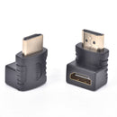 2x HDMI 90 Degree Elbow Connector Male to Female Wall-mounted TV HDMI Adapter Pg