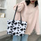 Milk Cow Print Women Shoulder Bags Ladies Large Capacity Handbag Daily Tote
