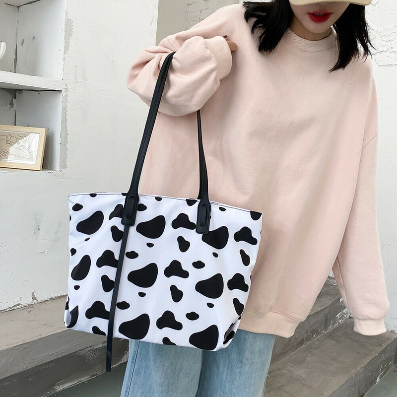 Milk Cow Print Women Shoulder Bags Ladies Large Capacity Handbag Daily Tote