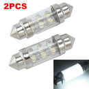 2PC 6 LED Pure White Car Festoon Interior Dome C5W Light Lamp Bulb 36mm DC 12V