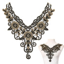 1pcs embroidered floral lace neckline neck collar trim clothes sewing appliqueMO