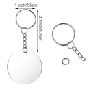24Pcs Transparent Acrylic Keychain Blank with Disc & Key Ring Tassels Crafts Set