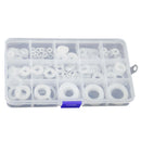 250Pcs Durable White Nylon Washer Flat Gasket  Washer Set With Storage Box