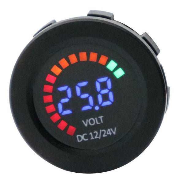 12V / 24V DC Voltmeter Car Monitor Motorcycle LED Display Waterproof Voltmeter