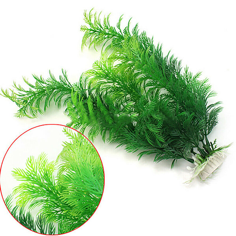 Aquarium Green Artificial Plastic Underwater Plant Fish Tank Water Grass Deluxe