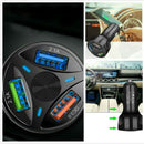 3-Port USB Car Charger Adapter LED Display QC 3.0 Fast Charging for Android IOS