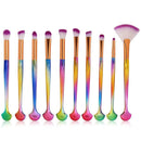 12pcs Makeup Set 9colors Eyeshadow +Powder+Gorgeous Cosmetic Brushes Tool
