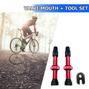 2pcs Presta Valve 54mm with Tool for MTB Road Bike Tubeless Tires (Red) A