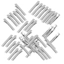 50x Flat Hair Clips Prong Alligator Teeth Clips DIY Hair Accessories 32mm