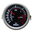 2" 52mm Metal Black Car Turbo Boost Bar Meter Red LED Light Easy to Use
