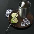 Stainless Steel Cocktail Bar Spiral Pattern Drink Shaker Muddler Mixing Spoo Ew