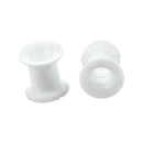 2PCS 0 Gauge 8mm Silicone Tunnel Ear Plug Expander Stretcher (White)