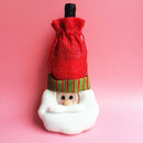 3pcs Christmas Wine Bottle Bag Gift Wrap Drawstring Pouch Santa Deer Snowma