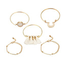 5pcs/set Tassel Shell Bracelet Boho Natural Stone  Bangles Women Jewelry