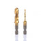 6pcs Metric Thread M3-M10 Titanium Coated HSS Drill and Tap Bits 1/4" Hex Shank