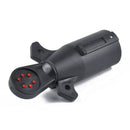 7-Way Blade Trailer Light Wiring Circuit Tester Round Adapter Pin Plug RV