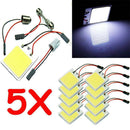 5 X New White 48 SMD COB LED T10 4W 12V Car Interior Panel Light Dome Lamp Bulb/