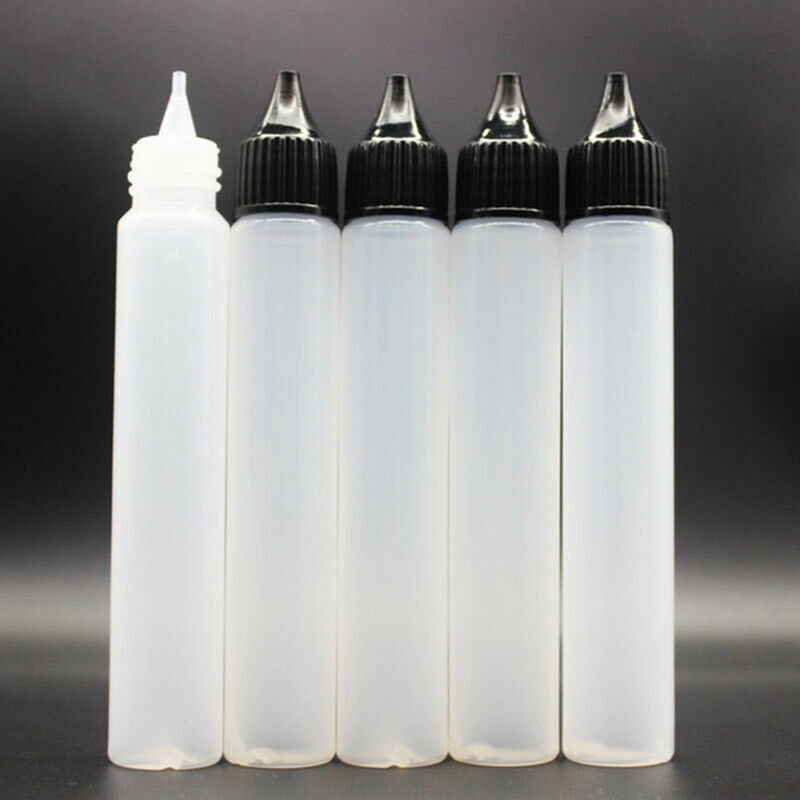 30ml Smoke oil Bottle Needle Precision Tip Bottles Empty Bottles 5Pcs E2U1