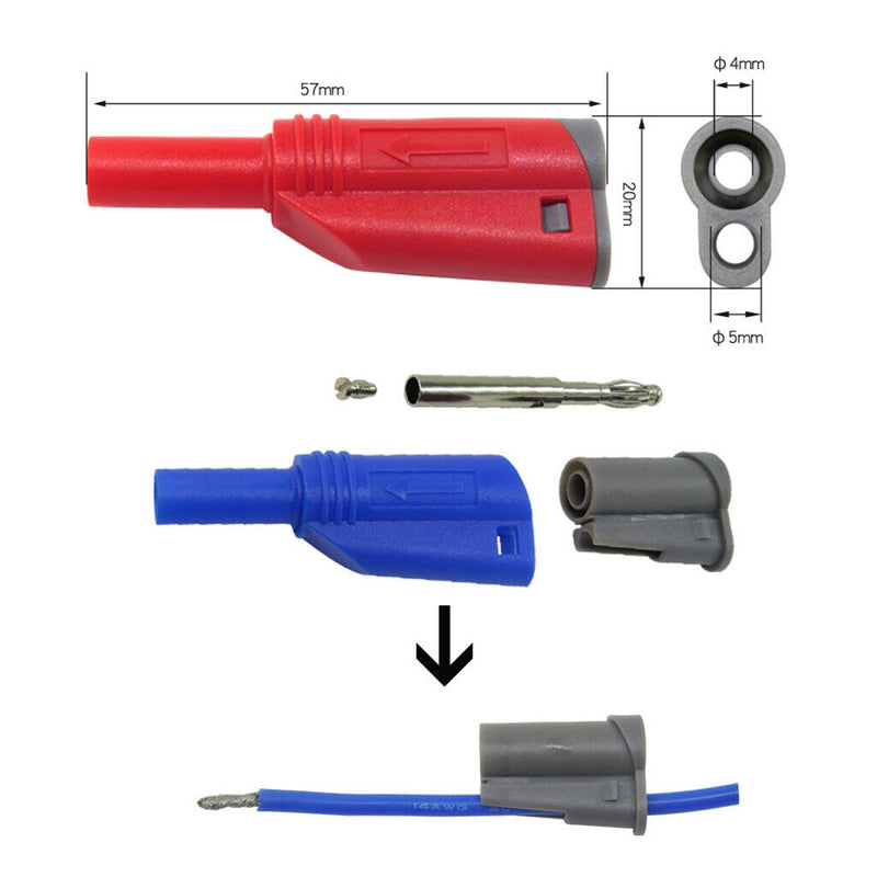 10Pcs/Pack Colorful 4mm Safety Banana Plugs Connectors