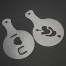 16 Patterns Coffee Milk Cake Cupcake Stencil Template Mold Barista Cappucci A8F6