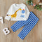 Autumn Toddler Long Sleeve T-shirt Tops Stripe Pants Clothes Set (3-6M)
