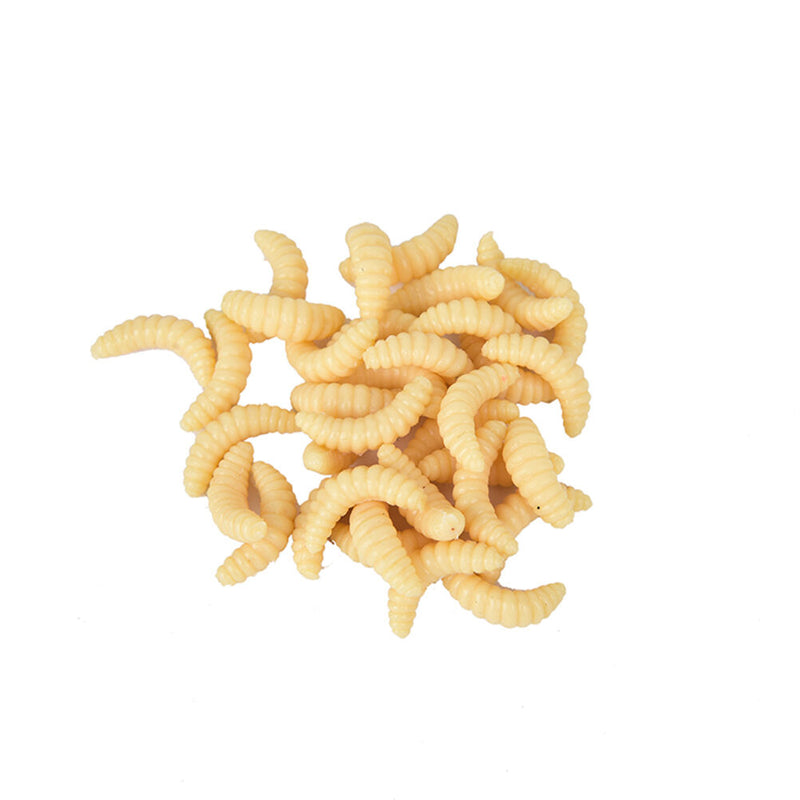 100PCS 2.2cm Maggot Grub Soft Lure Baits Worms Glow Shrimps Fishing Luresã€ tdTâ„–[