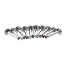 10 Stainless Steel Rhinestone Lip Labret Ring Stud Bar HOT