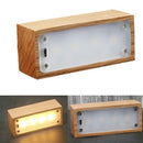 1X(Usb Rechargeable Creative Led Wooden Drawer Box Shape Light Desk Night L