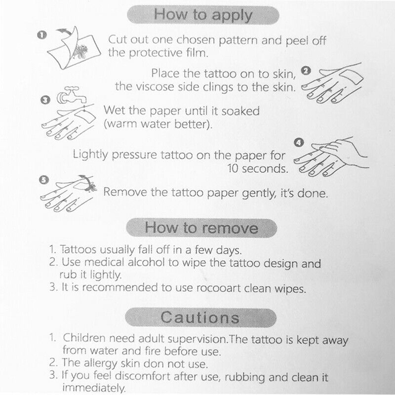 Rocooart Temporary Tattoos For Kids Tattoo Body Stickers - Cartoon Tattoos  W8M6