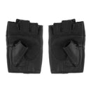 Mens Outdoor Black Soft Leather Driving Motorcycle Biker Fingerless Gloves