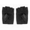Mens Outdoor Black Soft Leather Driving Motorcycle Biker Fingerless Gloves