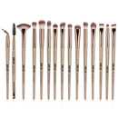 15pcs/Set Nylon Wool Makeup Brush Lip Eye Face Beauty Cosmetic Pens (Coffee